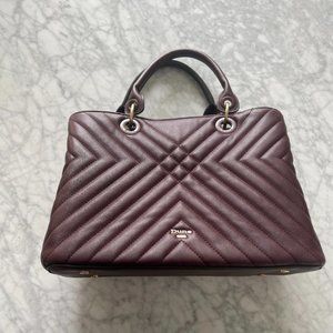 Dune quilted maroon handbag